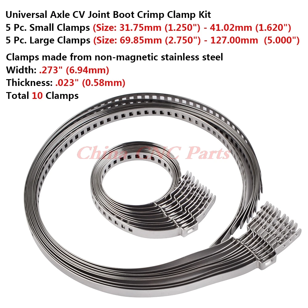 NICECNC 10 шт. приводной вал из нержавеющей стали CV Boot Clamp Kit Регулируемая ось CV Joint загрузочный обжимной зажим автомобильный двигатель ATV Dirt Bike