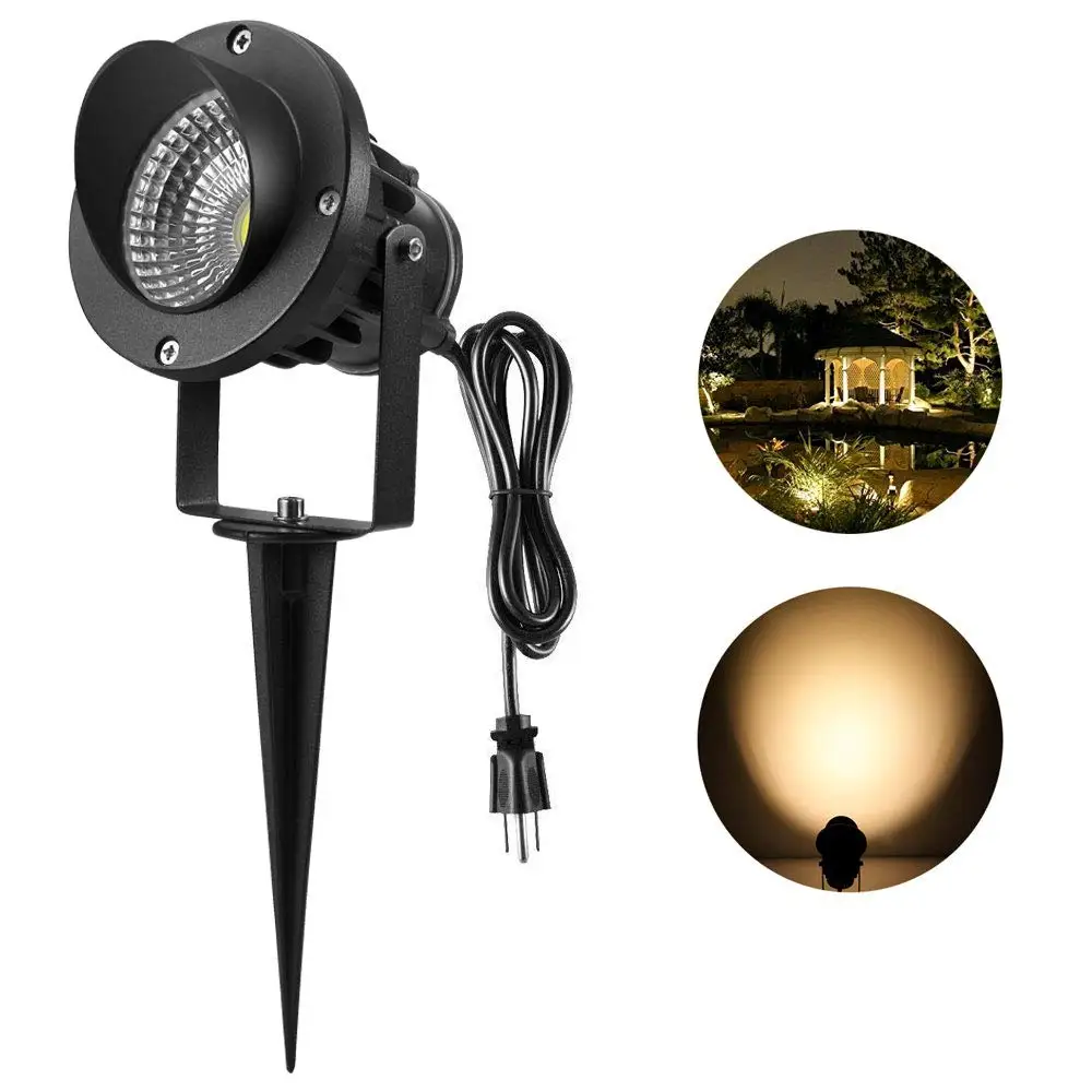 

10W LED Outdoor Landscape Lights,GreenClick 3-in-1 COB Waterproof Landscape Spotlights Pathway Lights(Spiked Stand & Power ST467