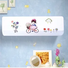 Крытый 1,5 p настенный крышка для кондиционера украшения капюшон вышитый пасторальный 80x20/86x20/92x18 см девочка цветочный