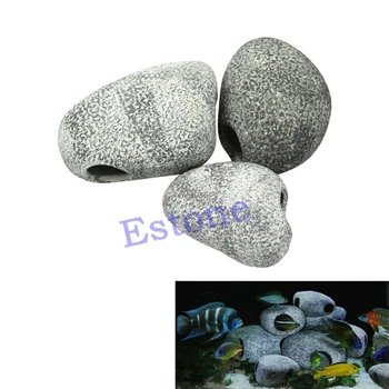 

1PC Small Rock Cave Ceramic Stone Decoration For Cichlids Fish Tank Aquarium N27 Drop Ship