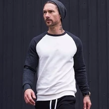 Мужская осенне-зимняя футболка для бега с круглым вырезом и длинными рукавами, толстовки, спортивная одежда для бега, спортивная одежда для занятий фитнесом, Мужская брендовая спортивная одежда