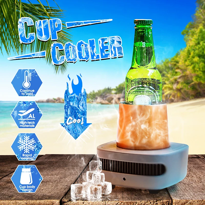 

DC 12V Aluminum Refrigeration Cup Beer Cooler Keep Favors Beer Beverage Drink Whiskey Wine Holder Chiller for Home Office