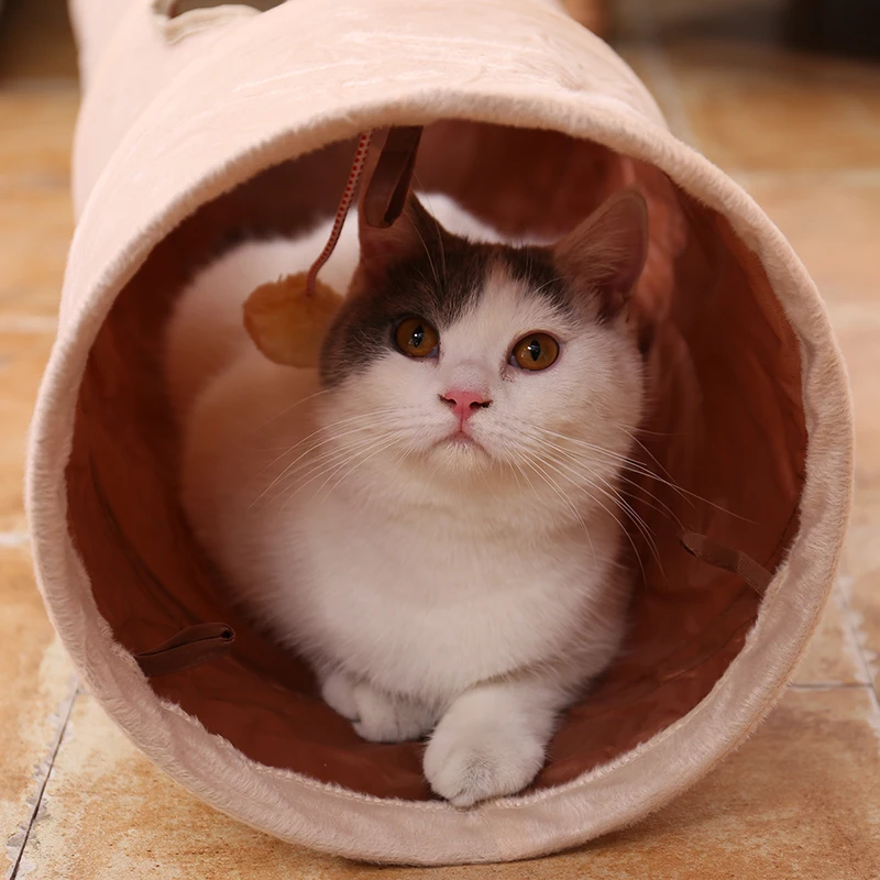 Beste Huisdier Tunnel met Bal Kat Spelen Tunnel Grappige Kat Lange Tunnel Kitten Play Toy Inklapbare Bulk Dieren Tunnel 2 Gaten easy Pack