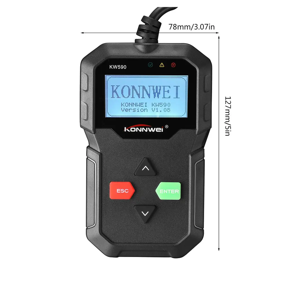 KW590 приспособление для диагностики obdii Автомобильный сканер устранения неисправностей автомобиля диагностический Теллер 12 В автоматическое обнаружение сканер Прямая