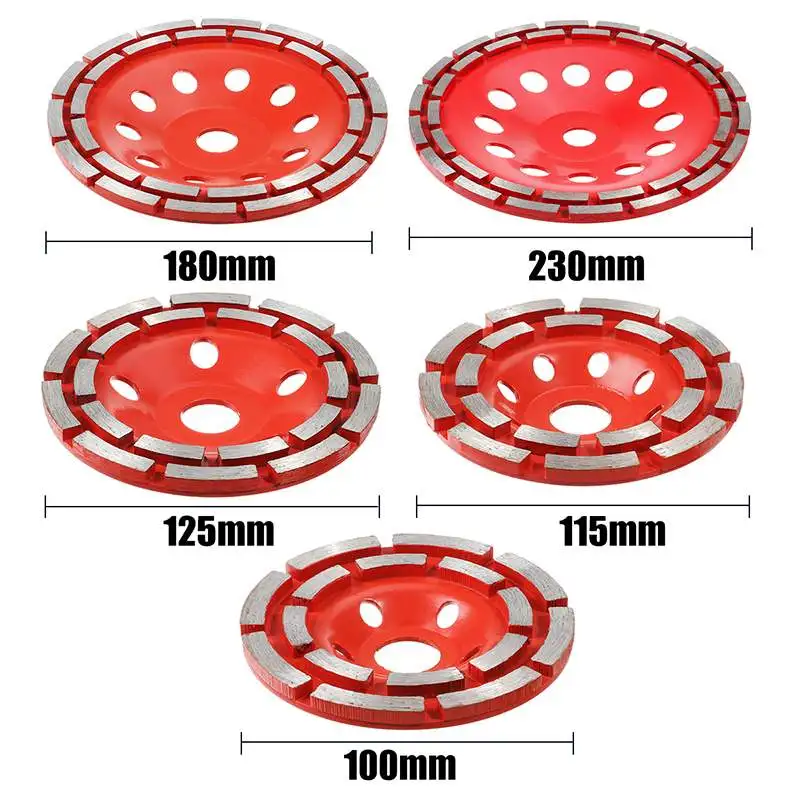 Doersup 100/115/125/180/230 мм Двухрядные алмазный шлифовальный диск шлифовка в форме чаши чашки бетона Гранит камень Керамика инструмент