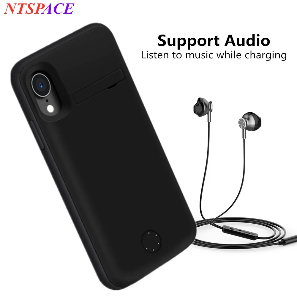 

6000mAh Portable Power Bank Charging Cover For iPhone XR External Battery Charger Case Backup Battery Power Case With Audio