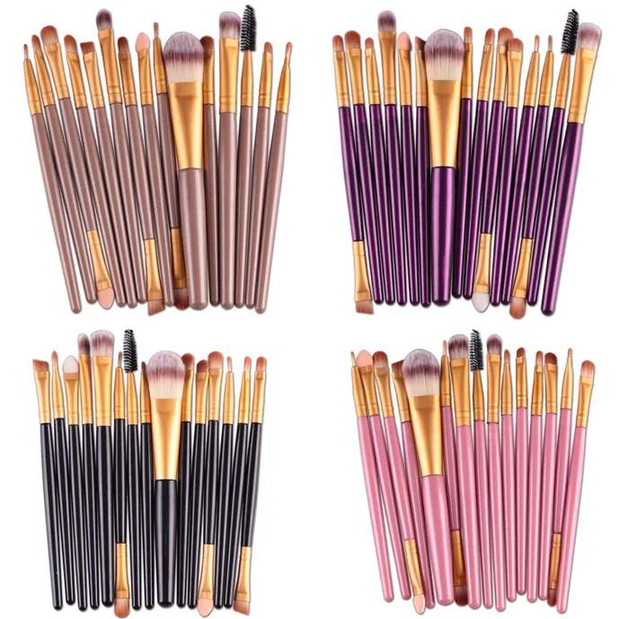 

15 pcs/Sets Makeup Eye Shadow Foundation Eyebrow Lip Brush Makeup Brushes Set Foundation Powder Cosmetics Eyeshadow Makeup Tool