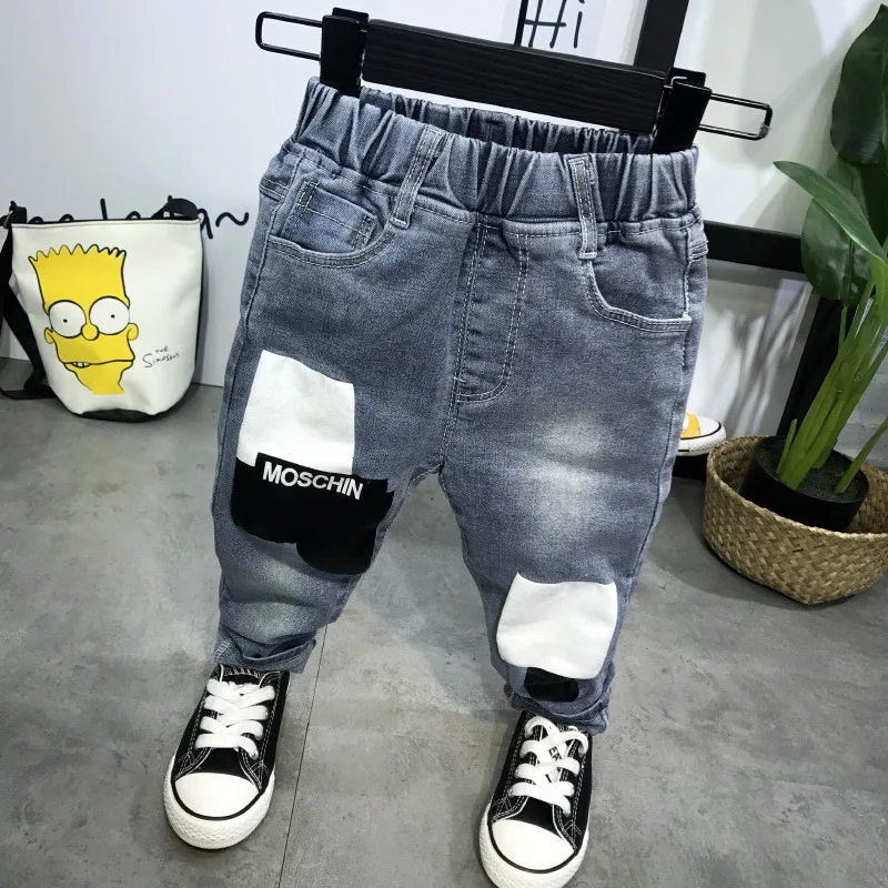 Новые стильные весенние детские штаны высокого качества джинсы для маленьких мальчиков детские джинсы для мальчиков, повседневные джинсовые штаны одежда для малышей от 2 до 6 лет