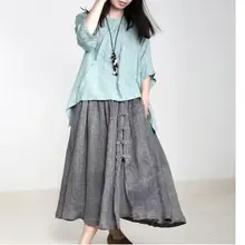 ; новые женские поставить на большой сплошной цвет ретро Арт Фан хлопок конопли юбки S195