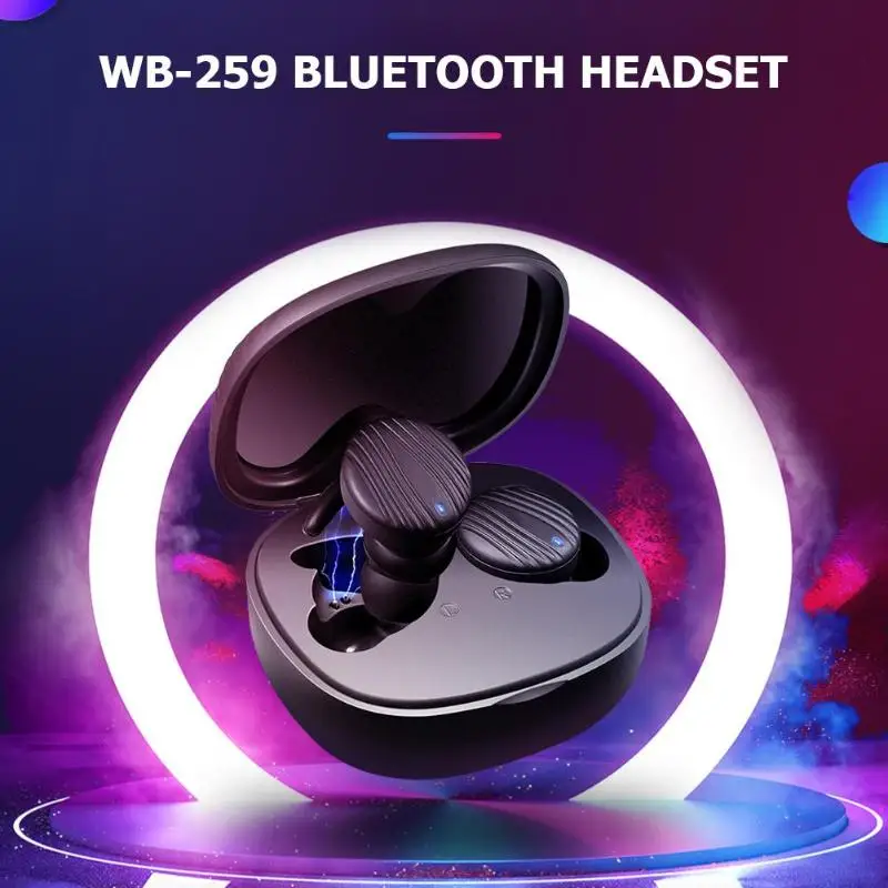 WB-259 Wireless Smart TWS Bluetooth 5.0 Earbuds Noise Reduction HiFi Music Sports Earphone Mini Sport Headset for Android IPhone
