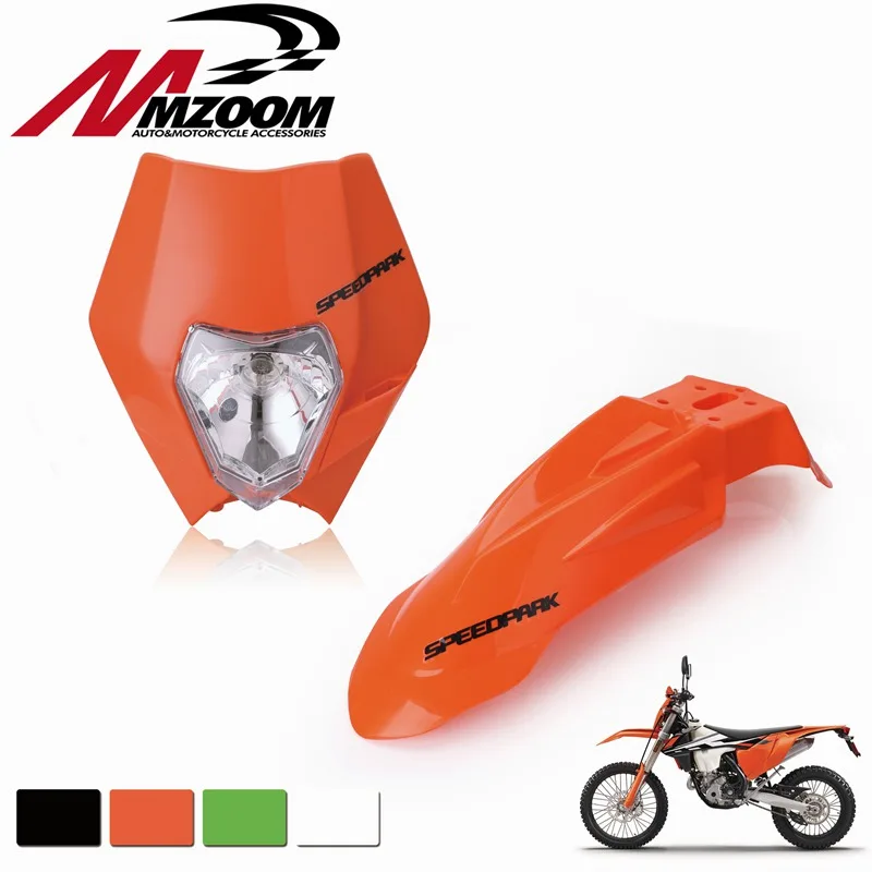 

FREE SHIPPING Front Fenders+Motorcycle Dirt Bike Supermoto Universal Headlight Fairing For Honda Yamaha Suzuki KTM DRZ KX YZ