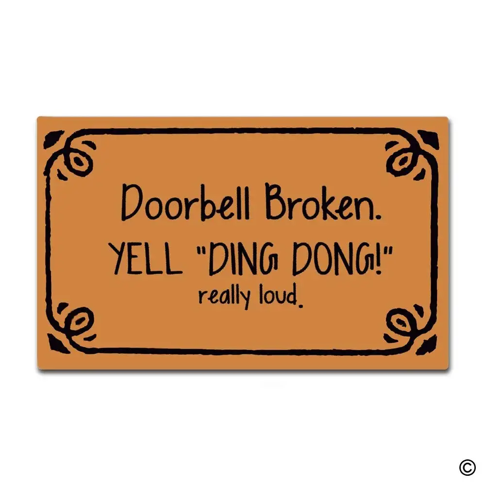 Floor Mat Entrance Mat - Doorbell Broken Yell Ding Dong! Really Loud Door Mat Non-slip Doorm Floor Mat Entrance Mat - Doorbell Broken Yell Ding Dong! Really Loud Door Mat Non-slip Doorm
