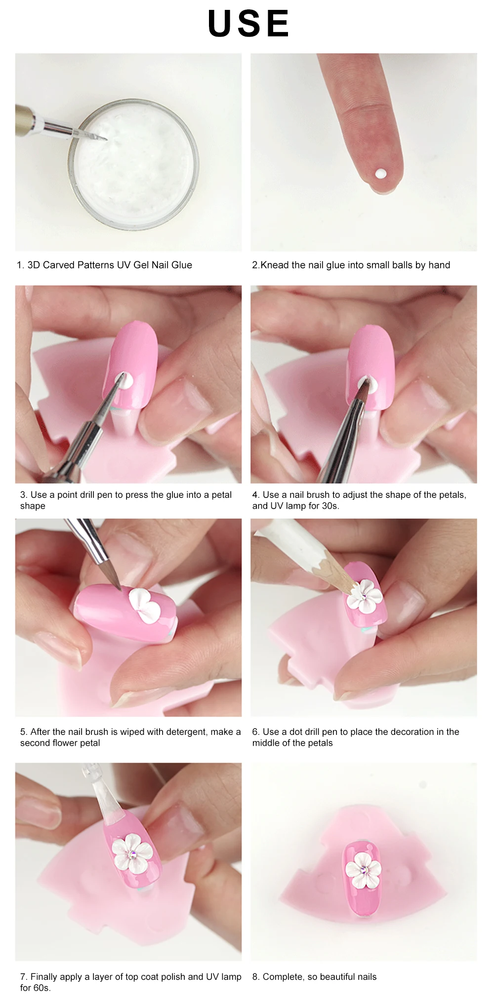 Tignish 1 шт. 4# ручка для рисования ногтей цветок акриловая кисть для рисования куницы серебристая металлическая кисть 4 ногти искусство 3D Ручка инструменты для маникюра «сделай сам»