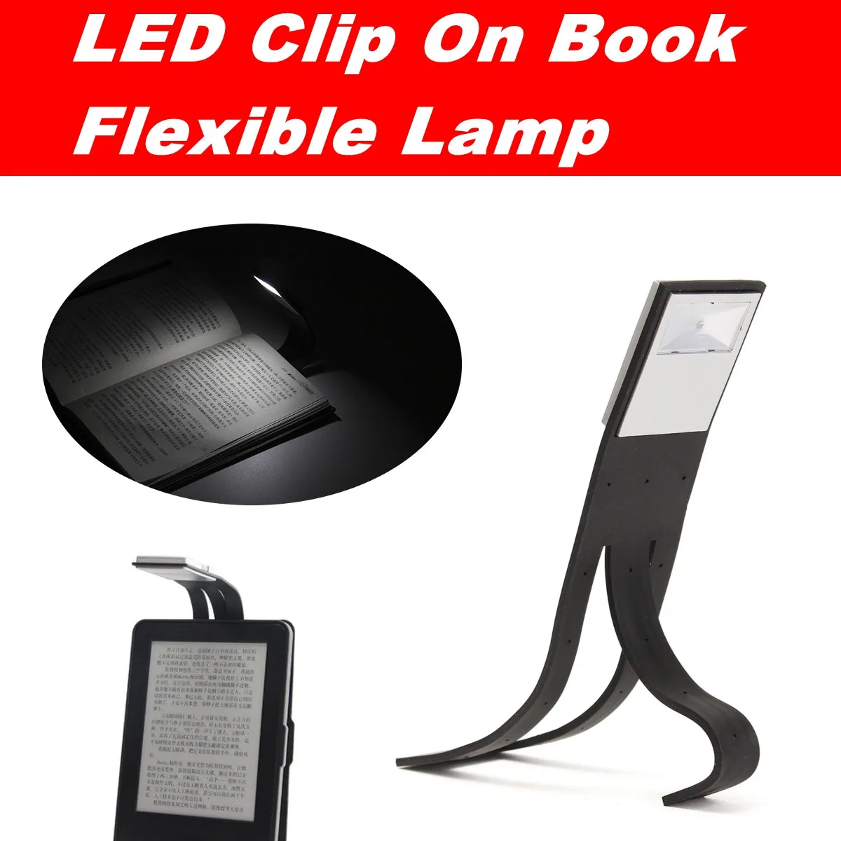 Flexible Bright White Clip On LED Book Light Desk Reading Book Lamp