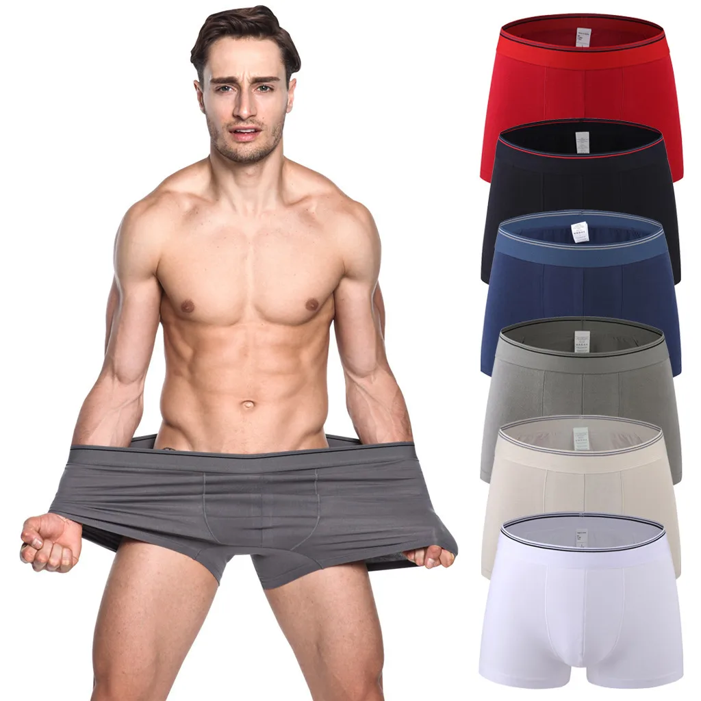 100% хлопок boxershorts боксеры мужское нижнее белье мужские Модные однотонные цветные