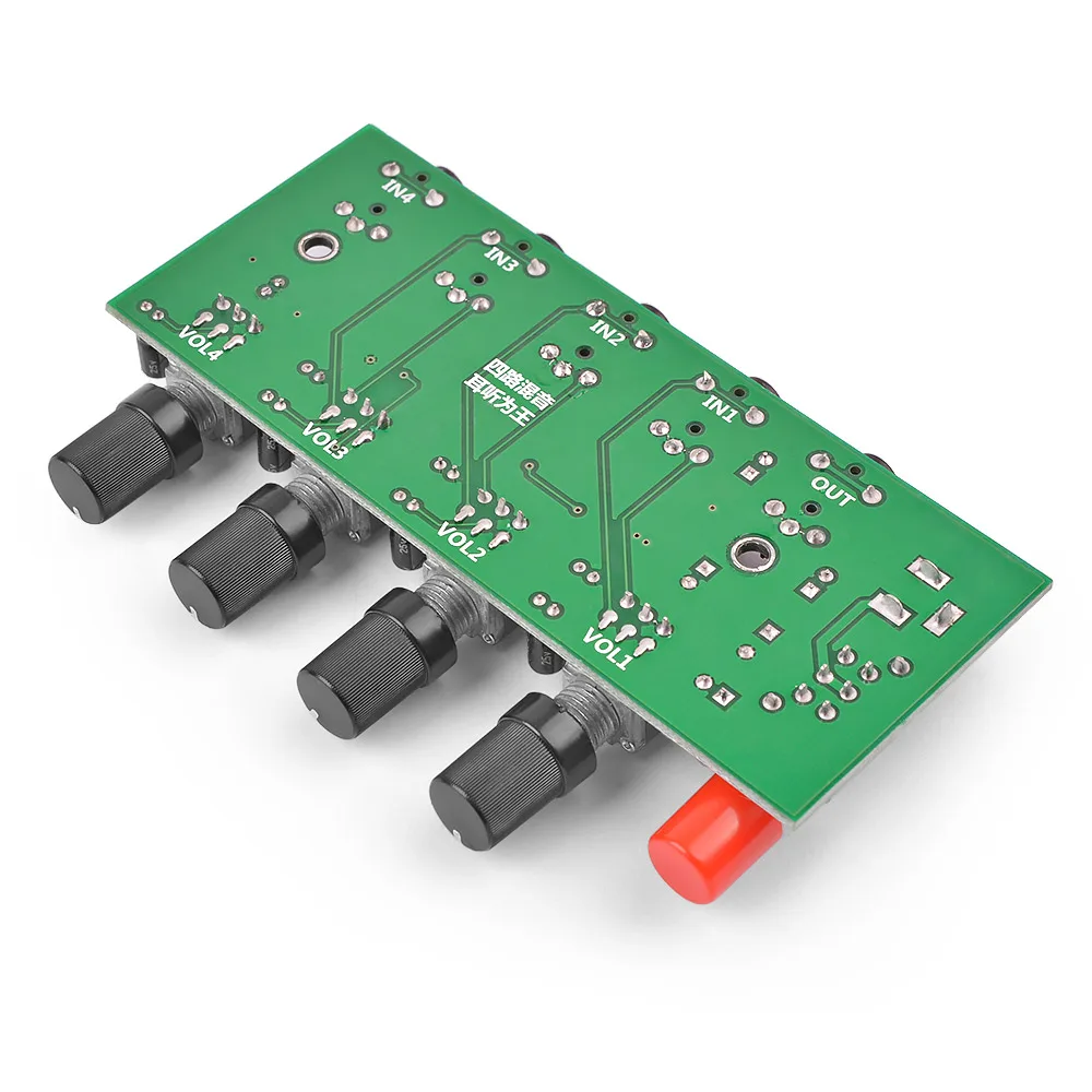 AIYIMA 4 Ways Stereo Audio Mixer Board Drive headphone amplifier Mixing Board DIY NJM3414 Four inputs one output