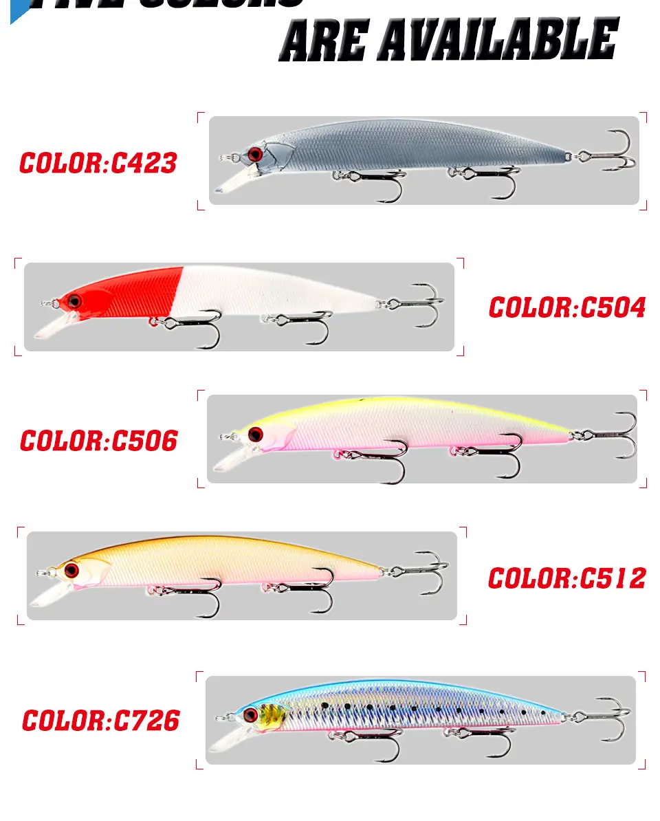 Kingdom Sea Fishing lures Minnow 130mm 20g hard bait 3 VMC hook wobblers lifelike fishing lure model 3523 (4)