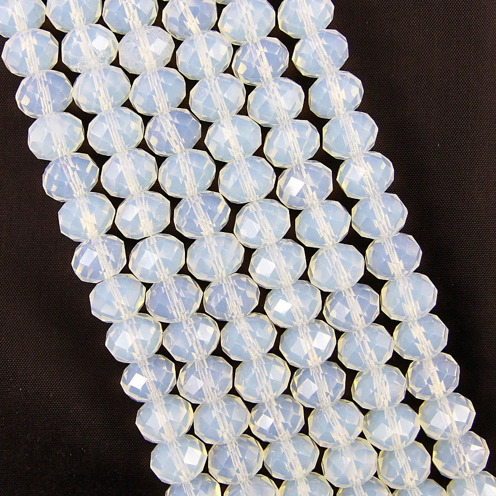 70pcs 8MM 5040 Protein Faceted Crystal Glass Beads Transparent