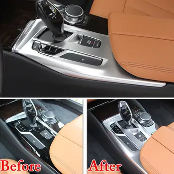 

ABS Car Interior Console Gear Shift Box Panel Cover Trim Interior Mouldings For BMW 5 Series G30 2018 Accessories Car Styling