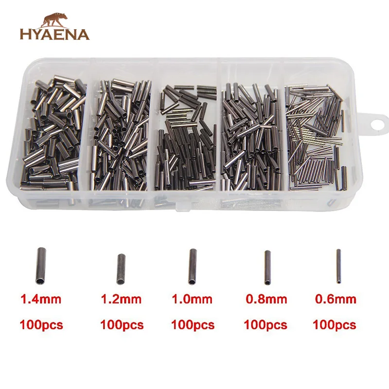 Hyaena 500 шт. 0,6 мм-1,4 мм один медный обжимной рукав набор 250 шт. 1,6 мм-2,4 мм набор обжимной рукав для всех видов лески