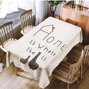 

New Waterproof Multifunctional Cartoon Rectangle Table Cover Tablecloth Polyester Decorative Table Cloth Home Kitchen Decoration