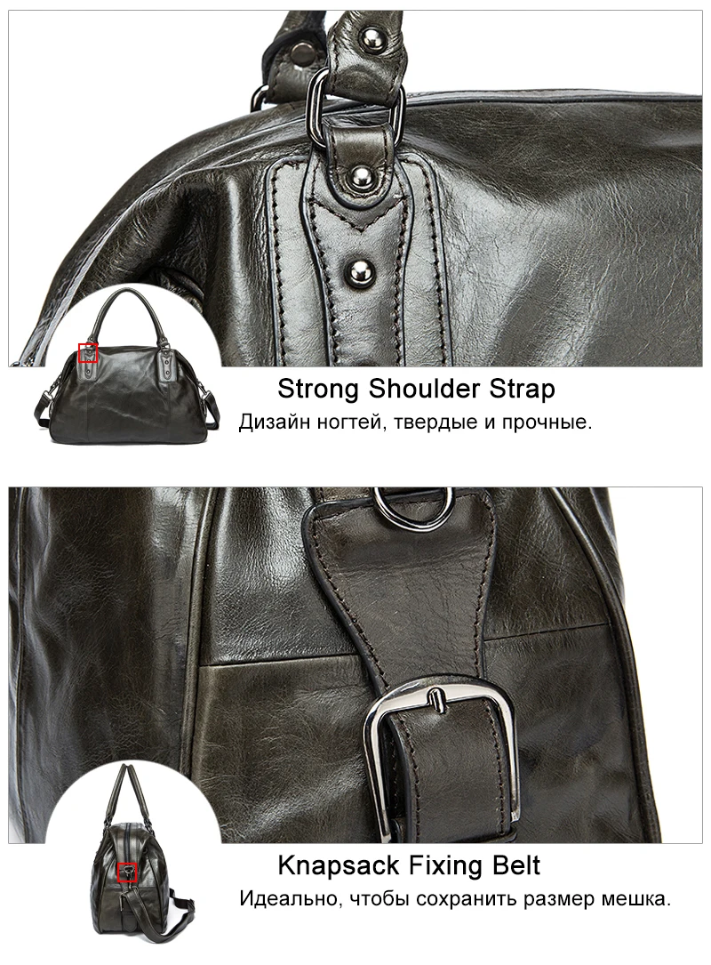 7 men travel bag leather casual