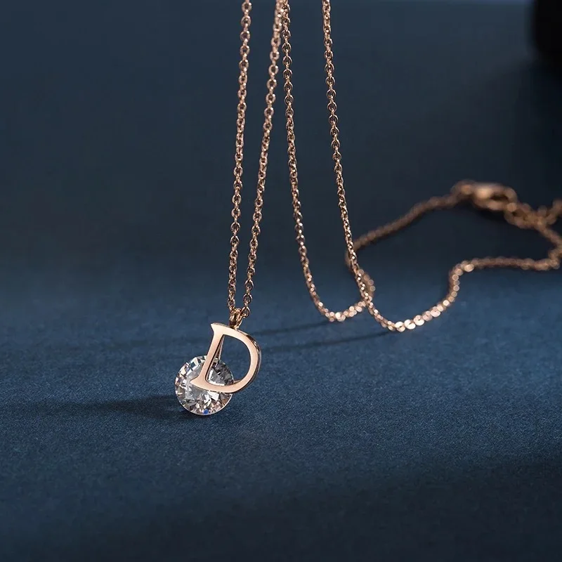 

ENDELI 2019 Hot Fashion jewelry Temperament titanium steel necklace female Crystal from Swarovskis Woman Fit Wedding Party