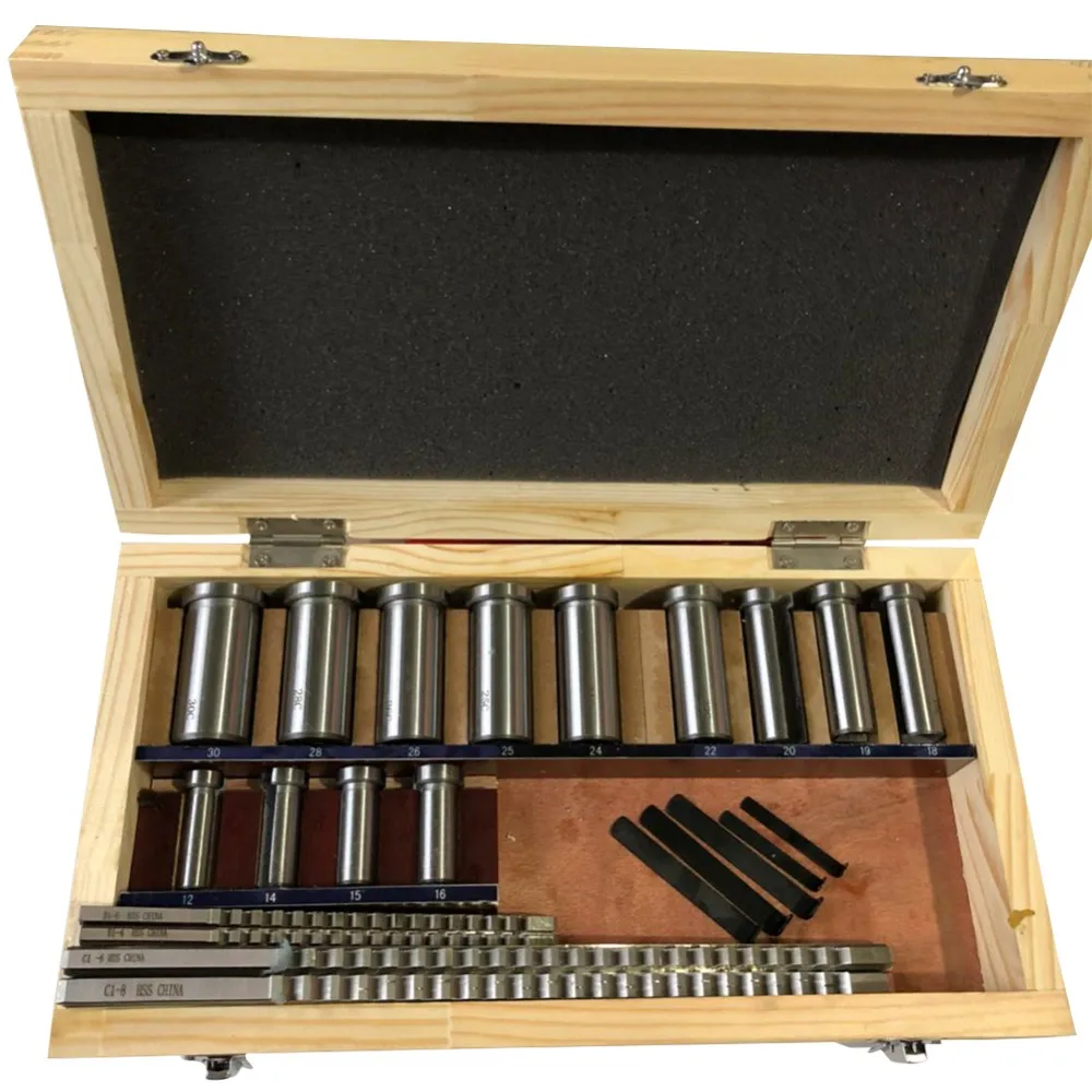 

22pcs HSS Metric Keyway Broach Set Bushing Shim Kit Metric Syste For CNC Router Machine Cutting Broaching High Speed Steel Tools