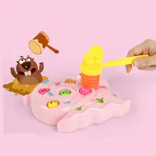 Электрический музыка хомяки раннего детства пазл развивающий стучать хомяк игра машина игрушки стучать голова животного хлопушка