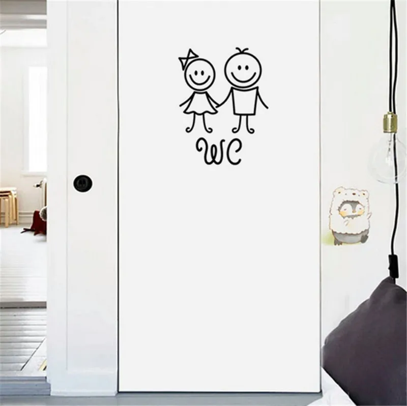 Funny Toilet Entrance Sign WC Wall Decal Sticker For Shop Office Home Cafe Hotel