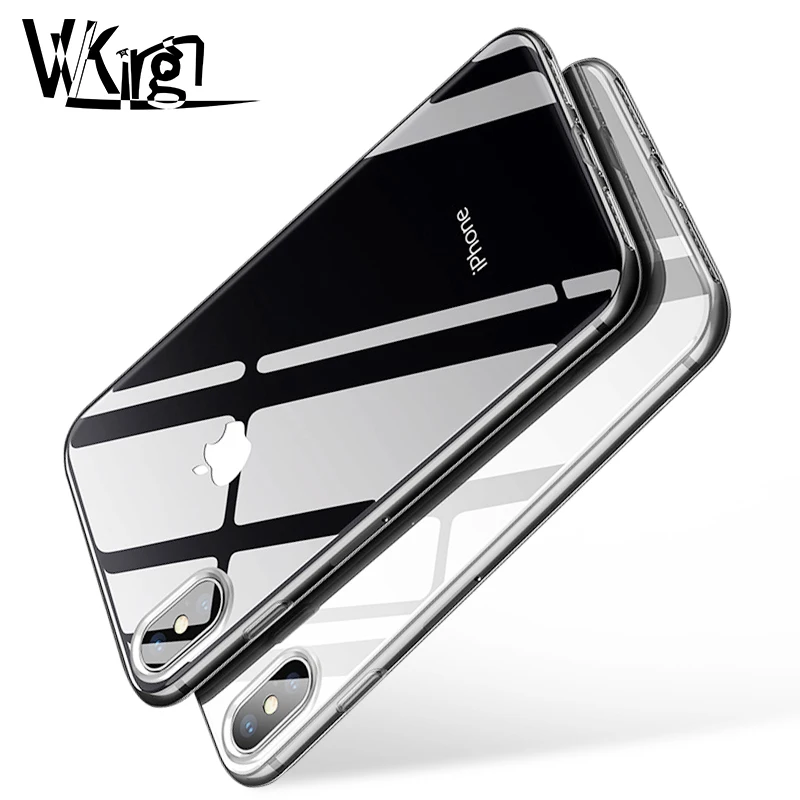 VVKing For iPhone X Xr XS Max Case Transparent Clear Ultra Thin Soft Silicone TPU Full Cover 6 6s 7 8 Plus Coque |