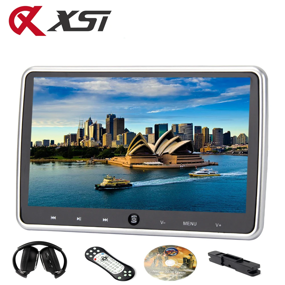 Автомобильный монитор на подголовник XST 10,1 дюйма с HD цифровым ЖК-экраном, DVD, аудио, видео плеер с USB/SD/HDMI/IR/FM трансмиттером/игрой Автомобильный монитор на подголовник XST 10,1 дюйма с HD цифровым ЖК-экраном, DVD, аудио, видео плеер с USB/SD/HDMI/IR/FM трансмиттером/игрой