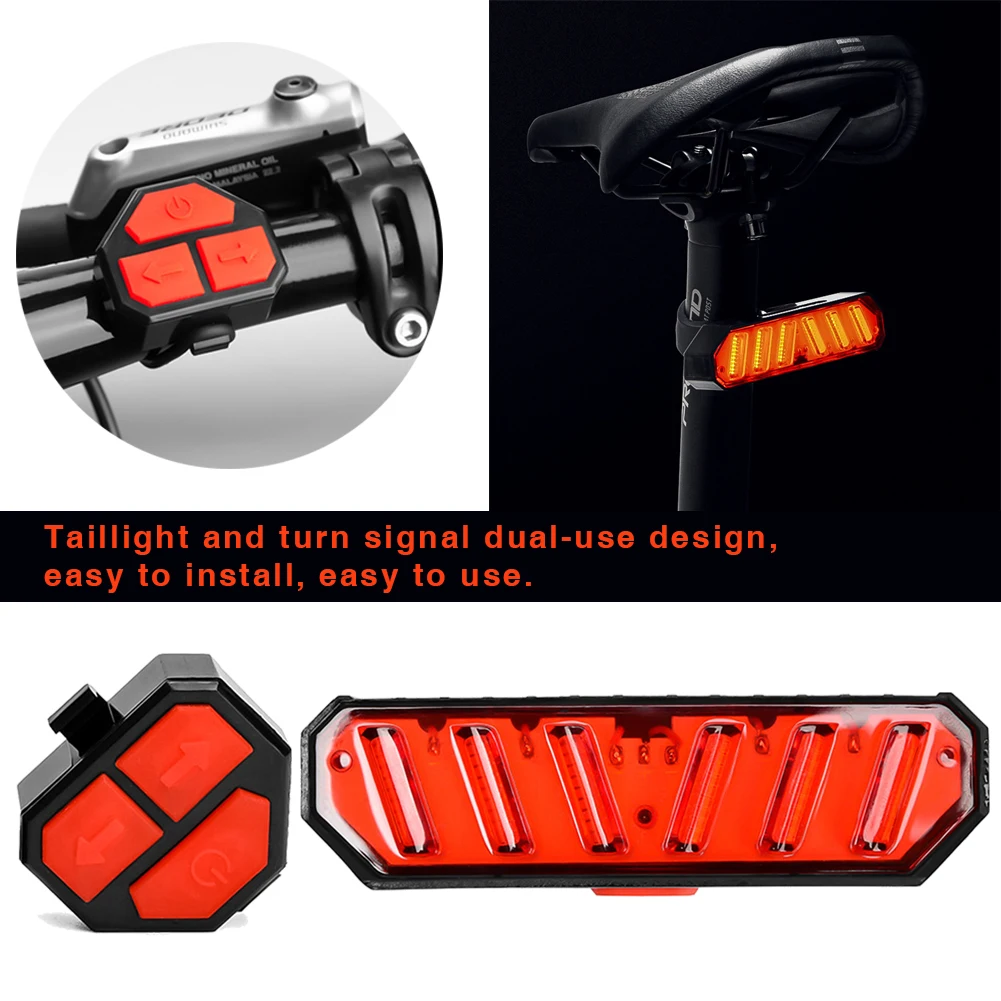 Clearance Mountain Bike LED Taillight Intelligent Remote Control Turn Signal Warning Light 2