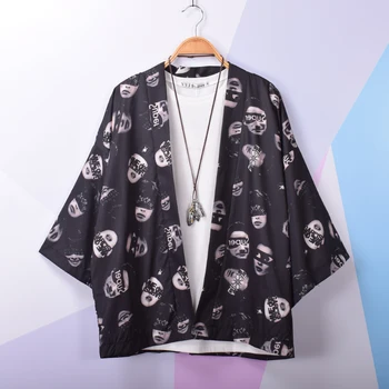 

2020 japanese harajuku kimono cardigan men black kimono cardigan men plus long kimono men