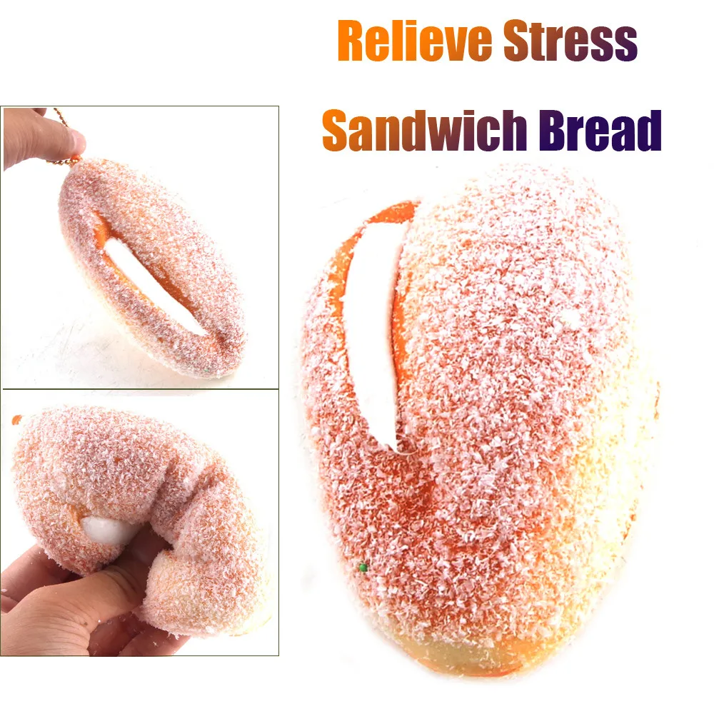 

Simulation Sandwich Bread Slow Rising Squeeze Relieve Stress Toy Key Pendant Puzzle plaything