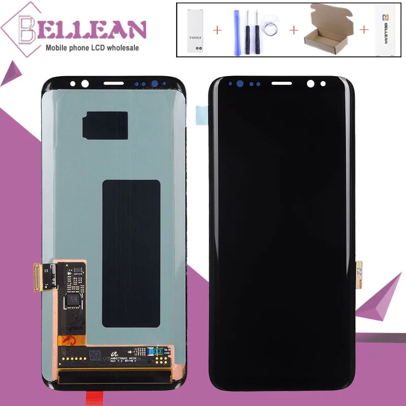 

HH Amoled G950 Lcd For Samsung Galaxy S8 LCD G950FDisplay Touch Screen Digitizer Assembly S8 Plus LCD G955D G955 Display