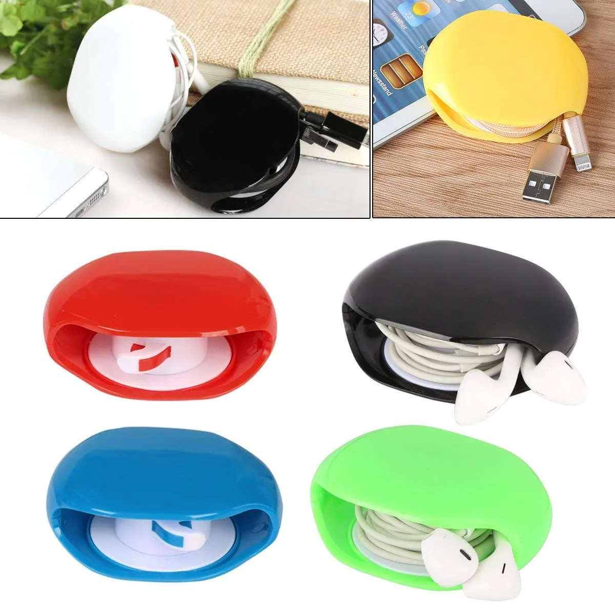 

2019 New Automatic closing Cable Cord Wire Organizer Cute Portable Super Cord Tangle Free Portable Manager 6 Colors Drop L620