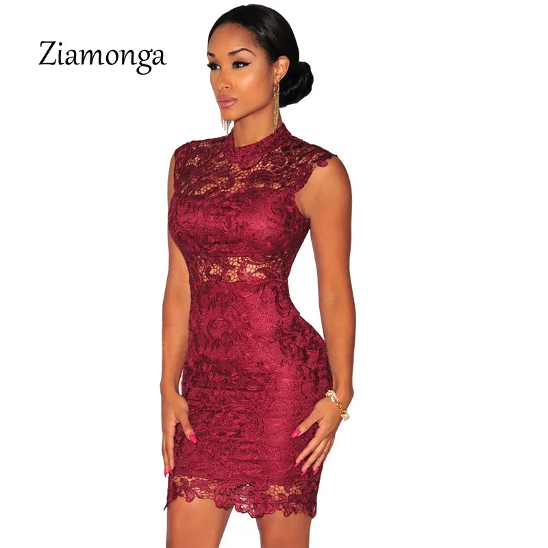 2019 nueva moda mujeres elegante Borgoña vestido de encaje negro, ver a través de Vintage Bodycon vendaje vestido de noche corto|bandage dress|bodycon bandage dresslace - AliExpress