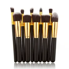 Brand Black Golden Synthetic Hair 10Pcs Makeup Brush Blending Kit Professional Make up Brushes Set Beauty Women Cosmetic Tools