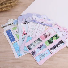 6 шт/лот милые кавайные бумажные закладки с цветами, креативные фосфоресцирующие магнитные закладки для книг, школьные принадлежности