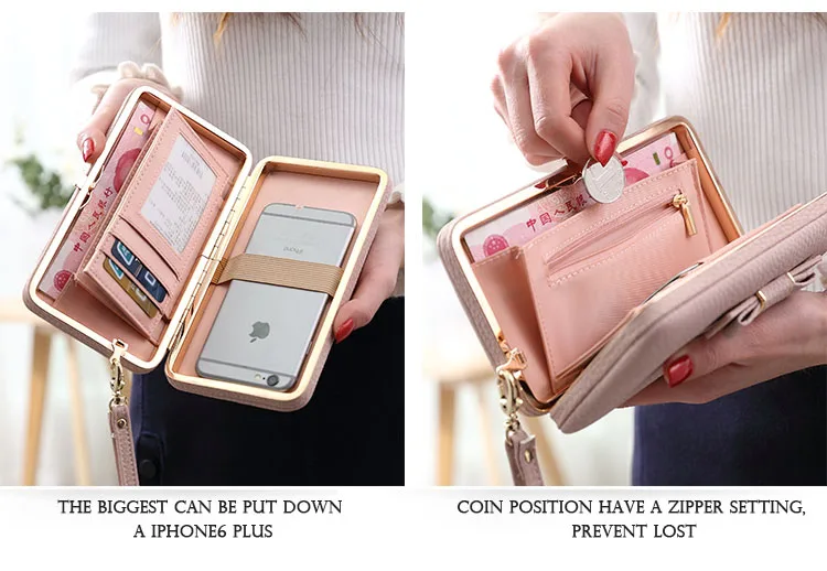 Для женщин кошельки с длинными дизайн симпатичный кошелек лук студент контейнер для ланча кошелек большой емкости мобильного телефона
