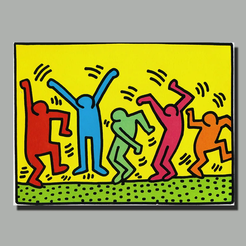 Keith Haring поп-арт, печать на холсте, мультяшная картина маслом для гостиной, кровати, холст, Художественная печать, абстрактная настенная живопись - Цвет: KEITH  (7)