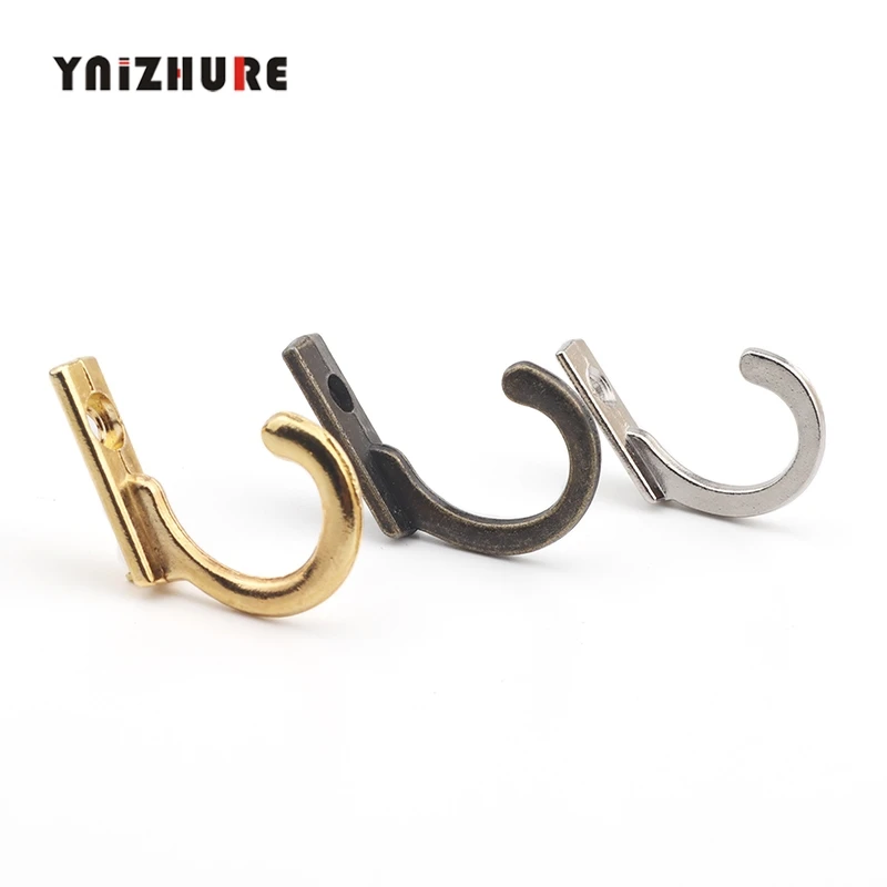 

Key Mini Hangers,Antique Style Alloy Hook Decorative Furniture Wood Board Mounted Robe Hooks,28*22mm,40Pcs