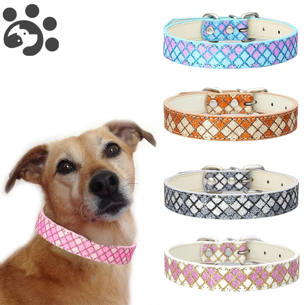 

Glowing Leather Dog Collar for Small Large Pet Cats Shining Necklace Adjustable Collar Chewproof for Puppy Pet Products MP0062