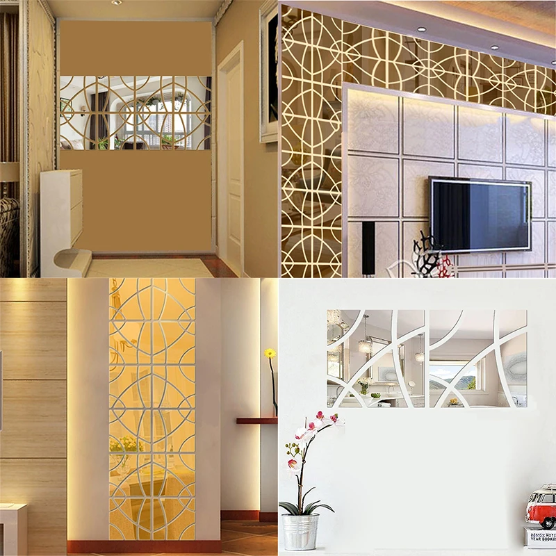 JX-LCLYL Art Decor DIY 3D Mirror Geometric Hexagon Acrylic Home Door Window Wall Sticker