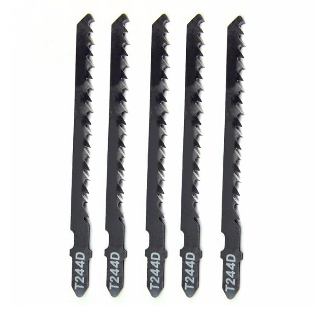  5Pcs/Set T244D HCS T-Shank Curved Jigsaw Blades for Wood Fast Cutting Tools HR