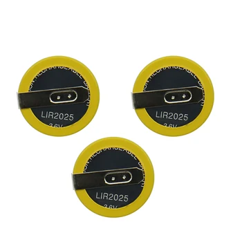 

2019 Newest 3.6V LIR2025 2025 90degree s pins Rechargeable battery for Automobile remote control key