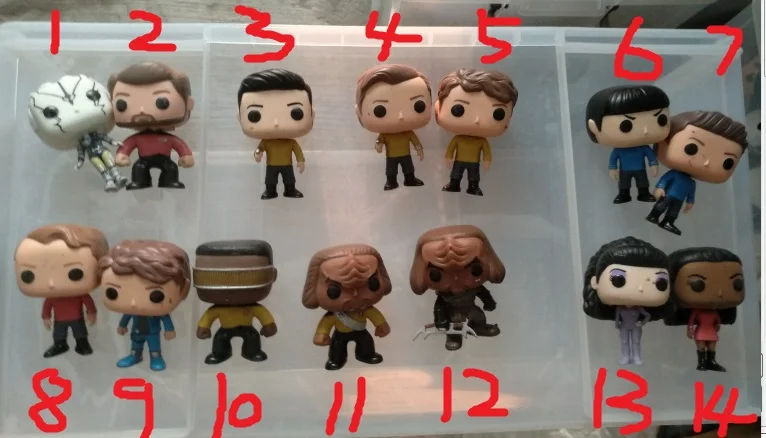 Без коробки оригинальный FUNKOPOP! Звездный путь Worf Jaylah Уилл Рикер Чехов Кирк Сулу