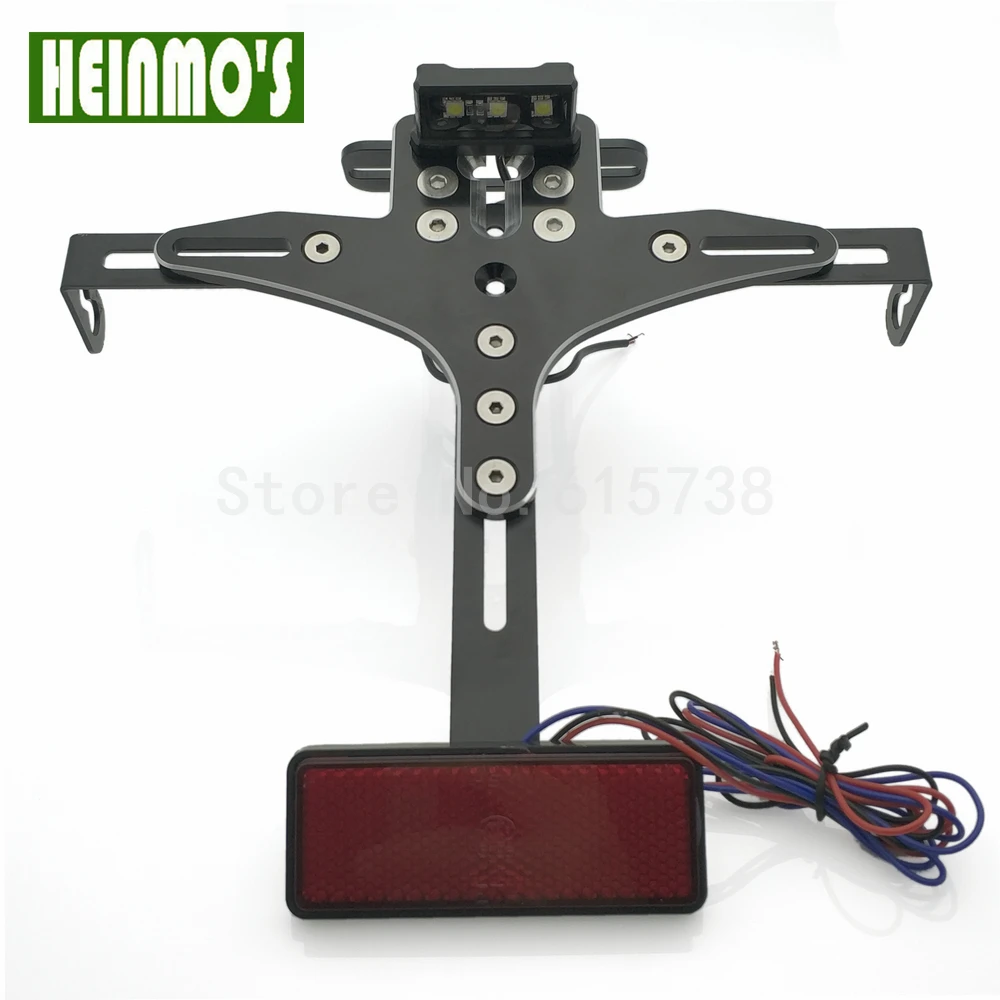 

6 Colors Motorcycle Led Light lamp License Plate Bracket Holder Frame Number For Yamaha MT07 MT09 R1/R3 For Kawasaki Z800Z1000