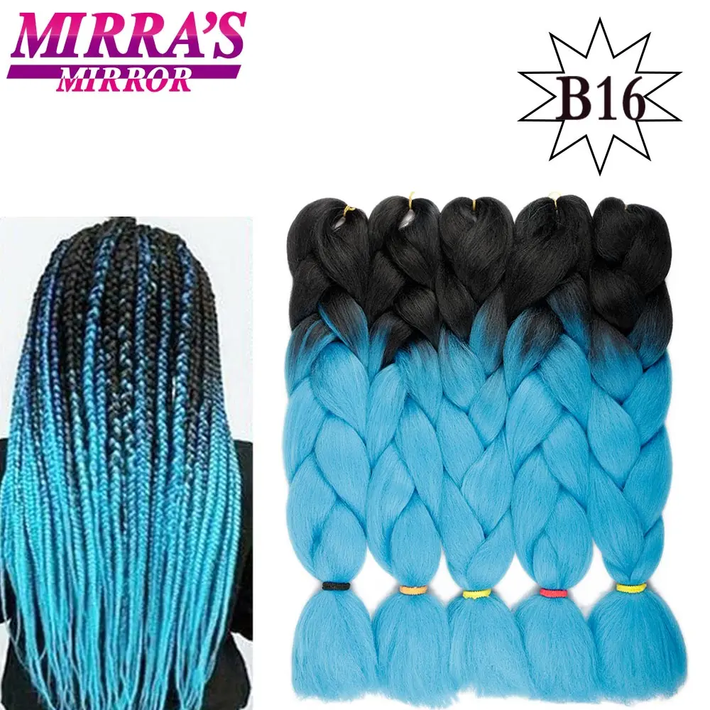 Mirra's зеркальные вязанные пряди Омбре плетение синтетические накладные волосы 24 дюйма пучки кос-жгутов желтый черный синий